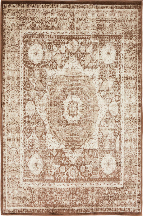 Chocolate Brown 4' 1 x 6' 1 Imperial Rectangle Area Rug 100% Polypropylene With Cotton Backing Traditional Vintage Distressed Design Carpet for Sale at Rug Engine