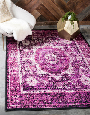 Lilac 2' x 3' 1 Imperial Rectangle Area Rug 100% Polypropylene With Cotton Backing Traditional Vintage Distressed Design Carpet for Sale at Rug Engine