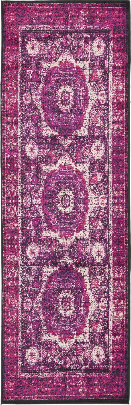 Lilac 3' x 9' 10 Imperial Runner Area Rug 100% Polypropylene With Cotton Backing Traditional Vintage Distressed Design Carpet for Sale at Rug Engine