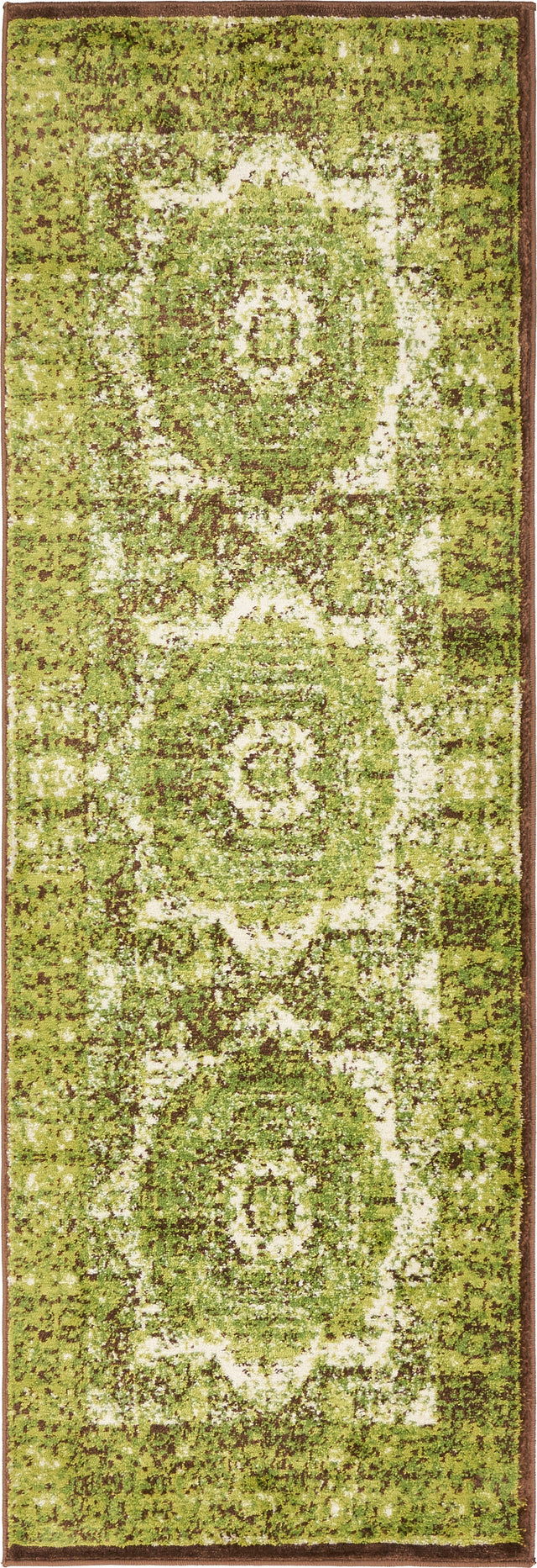 Light Green 2' x 6' 1 Imperial Runner Area Rug 100% Polypropylene With Cotton Backing Traditional Vintage Distressed Design Carpet for Sale at Rug Engine