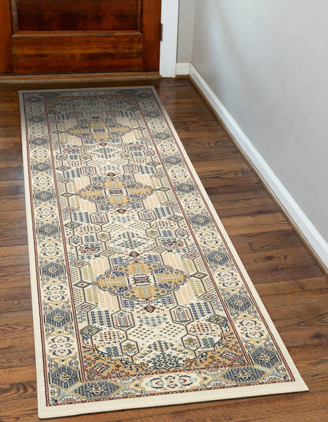 Ivory 2' 11 x 13' 1 Narenj Runner Area Rug 85% Polypropylene & 15% Polyester Traditional Classic Carpet for Living, Dining, Bedrooms, Office for Sale at Rug Engine