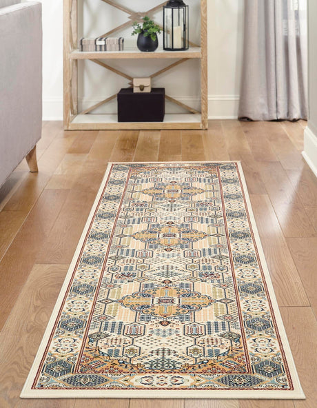 Ivory 2' 11 x 13' 1 Narenj Runner Area Rug 85% Polypropylene & 15% Polyester Traditional Classic Carpet for Living, Dining, Bedrooms, Office for Sale at Rug Engine