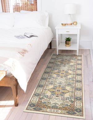 Ivory 2' 11 x 13' 1 Narenj Runner Area Rug 85% Polypropylene & 15% Polyester Traditional Classic Carpet for Living, Dining, Bedrooms, Office for Sale at Rug Engine