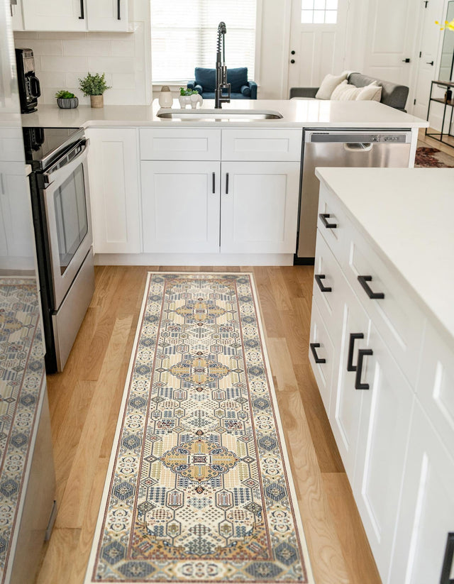 Ivory 2' 11 x 13' 1 Narenj Runner Area Rug 85% Polypropylene & 15% Polyester Traditional Classic Carpet for Living, Dining, Bedrooms, Office for Sale at Rug Engine