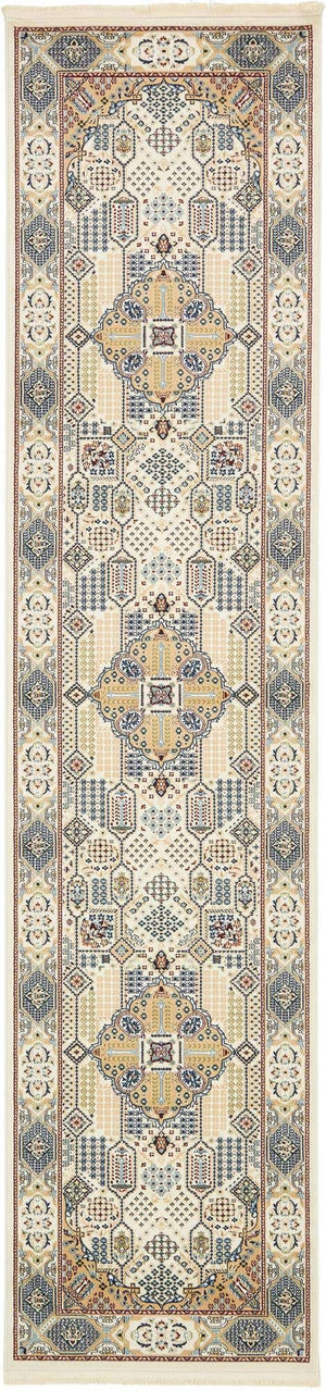 Ivory 2' 11 x 13' 1 Narenj Runner Area Rug 85% Polypropylene & 15% Polyester Traditional Classic Carpet for Living, Dining, Bedrooms, Office for Sale at Rug Engine