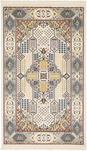 Ivory 3' 1 x 5' 3 Narenj Rectangle Area Rug 85% Polypropylene & 15% Polyester Traditional Classic Carpet for Living, Dining, Bedrooms, Office for Sale at Rug Engine