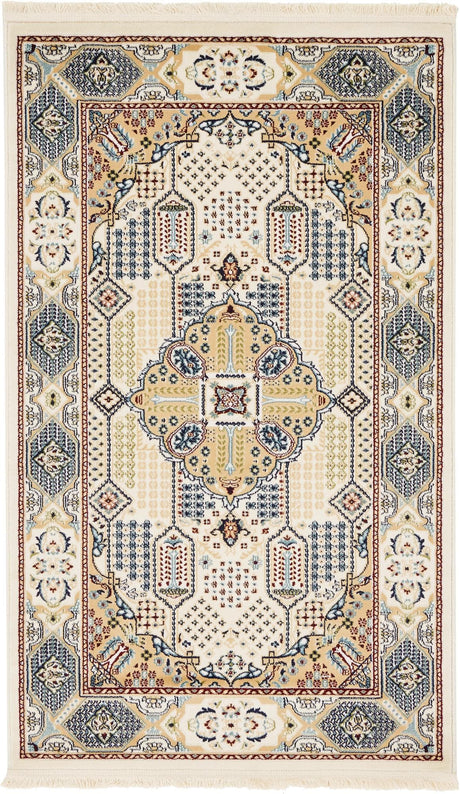 Ivory 3' 1 x 5' 3 Narenj Rectangle Area Rug 85% Polypropylene & 15% Polyester Traditional Classic Carpet for Living, Dining, Bedrooms, Office for Sale at Rug Engine