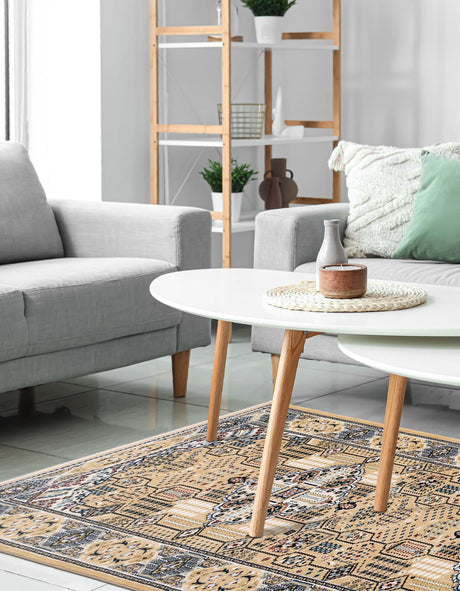 Beige 2' 11 x 13' 1 Narenj Runner Area Rug 85% Polypropylene & 15% Polyester Traditional Classic Carpet for Living, Dining, Bedrooms, Office for Sale at Rug Engine