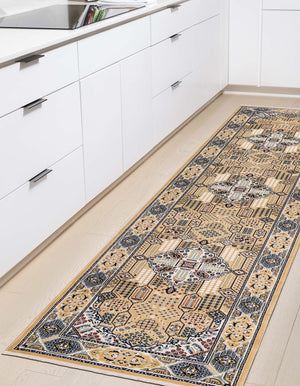 Beige 2' 11 x 13' 1 Narenj Runner Area Rug 85% Polypropylene & 15% Polyester Traditional Classic Carpet for Living, Dining, Bedrooms, Office for Sale at Rug Engine