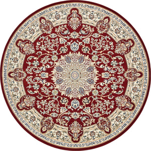 Burgundy 10' x 10' Narenj Round Area Rug 85% Polypropylene & 15% Polyester Traditional Classic Carpet for Living, Dining, Bedrooms, Office for Sale at Rug Engine