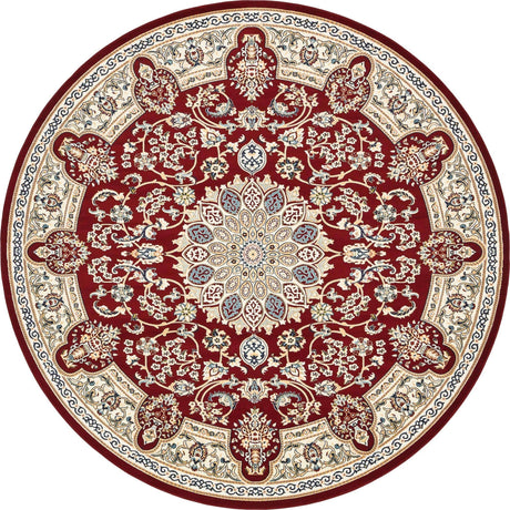 Burgundy 10' x 10' Narenj Round Area Rug 85% Polypropylene & 15% Polyester Traditional Classic Carpet for Living, Dining, Bedrooms, Office for Sale at Rug Engine