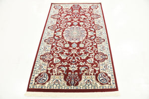 Burgundy 3' 1 x 5' 3 Narenj Rectangle Area Rug 85% Polypropylene & 15% Polyester Traditional Classic Carpet for Living, Dining, Bedrooms, Office for Sale at Rug Engine