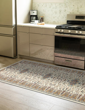 Ivory 3' x 13' 1 Narenj Runner Area Rug 85% Polypropylene & 15% Polyester Traditional Classic Carpet for Living, Dining, Bedrooms, Office for Sale at Rug Engine