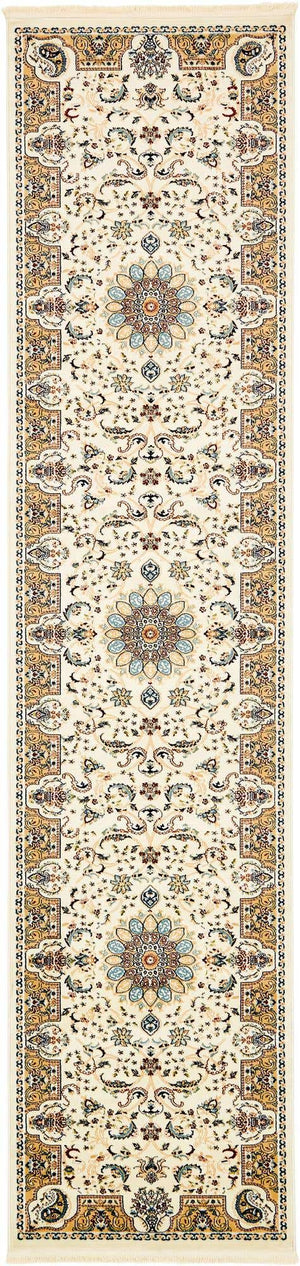 Ivory 3' x 13' 1 Narenj Runner Area Rug 85% Polypropylene & 15% Polyester Traditional Classic Carpet for Living, Dining, Bedrooms, Office for Sale at Rug Engine