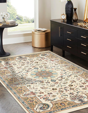 Ivory 3' x 5' 1 Narenj Rectangle Area Rug 85% Polypropylene & 15% Polyester Traditional Classic Carpet for Living, Dining, Bedrooms, Office for Sale at Rug Engine