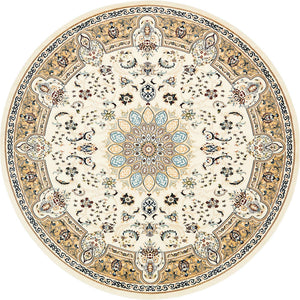 Ivory 10' x 10' Narenj Round Area Rug 85% Polypropylene & 15% Polyester Traditional Classic Carpet for Living, Dining, Bedrooms, Office for Sale at Rug Engine