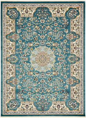 Blue 10' x 13' Narenj Rectangle Area Rug 85% Polypropylene & 15% Polyester Traditional Classic Carpet for Living, Dining, Bedrooms, Office for Sale at Rug Engine