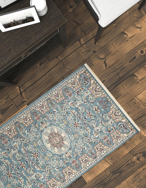 Blue 2' 11 x 13' 1 Narenj Runner Area Rug 85% Polypropylene & 15% Polyester Traditional Classic Carpet for Living, Dining, Bedrooms, Office for Sale at Rug Engine