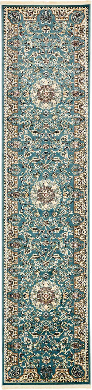 Blue 2' 11 x 13' 1 Narenj Runner Area Rug 85% Polypropylene & 15% Polyester Traditional Classic Carpet for Living, Dining, Bedrooms, Office for Sale at Rug Engine