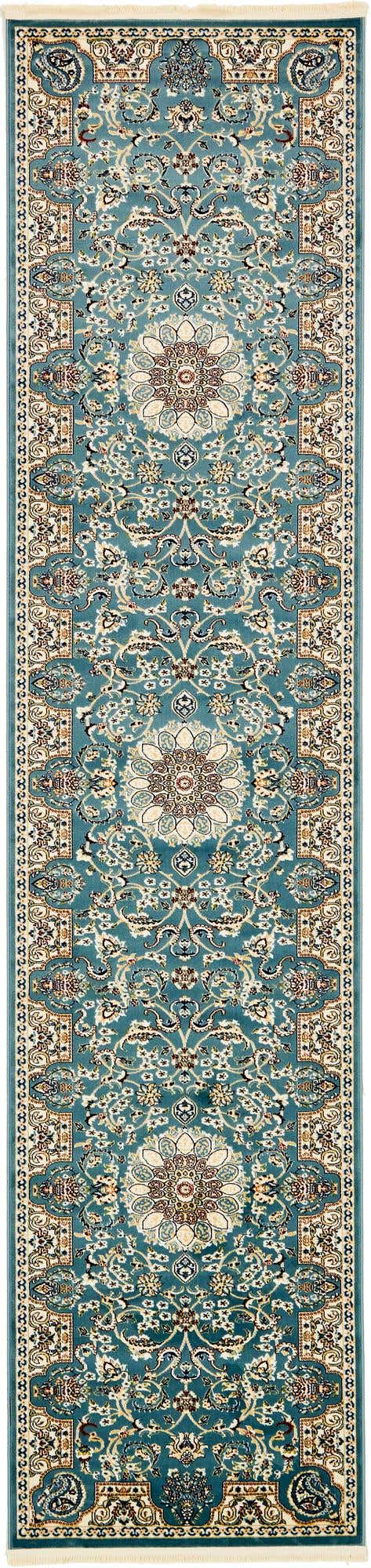 Blue 2' 11 x 13' 1 Narenj Runner Area Rug 85% Polypropylene & 15% Polyester Traditional Classic Carpet for Living, Dining, Bedrooms, Office for Sale at Rug Engine