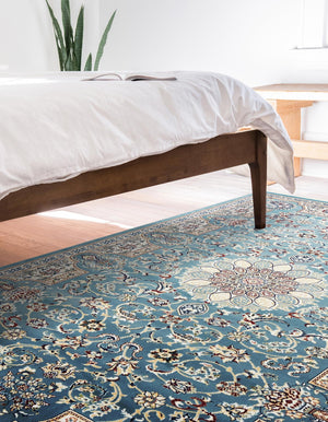 Blue 10' x 13' Narenj Rectangle Area Rug 85% Polypropylene & 15% Polyester Traditional Classic Carpet for Living, Dining, Bedrooms, Office for Sale at Rug Engine