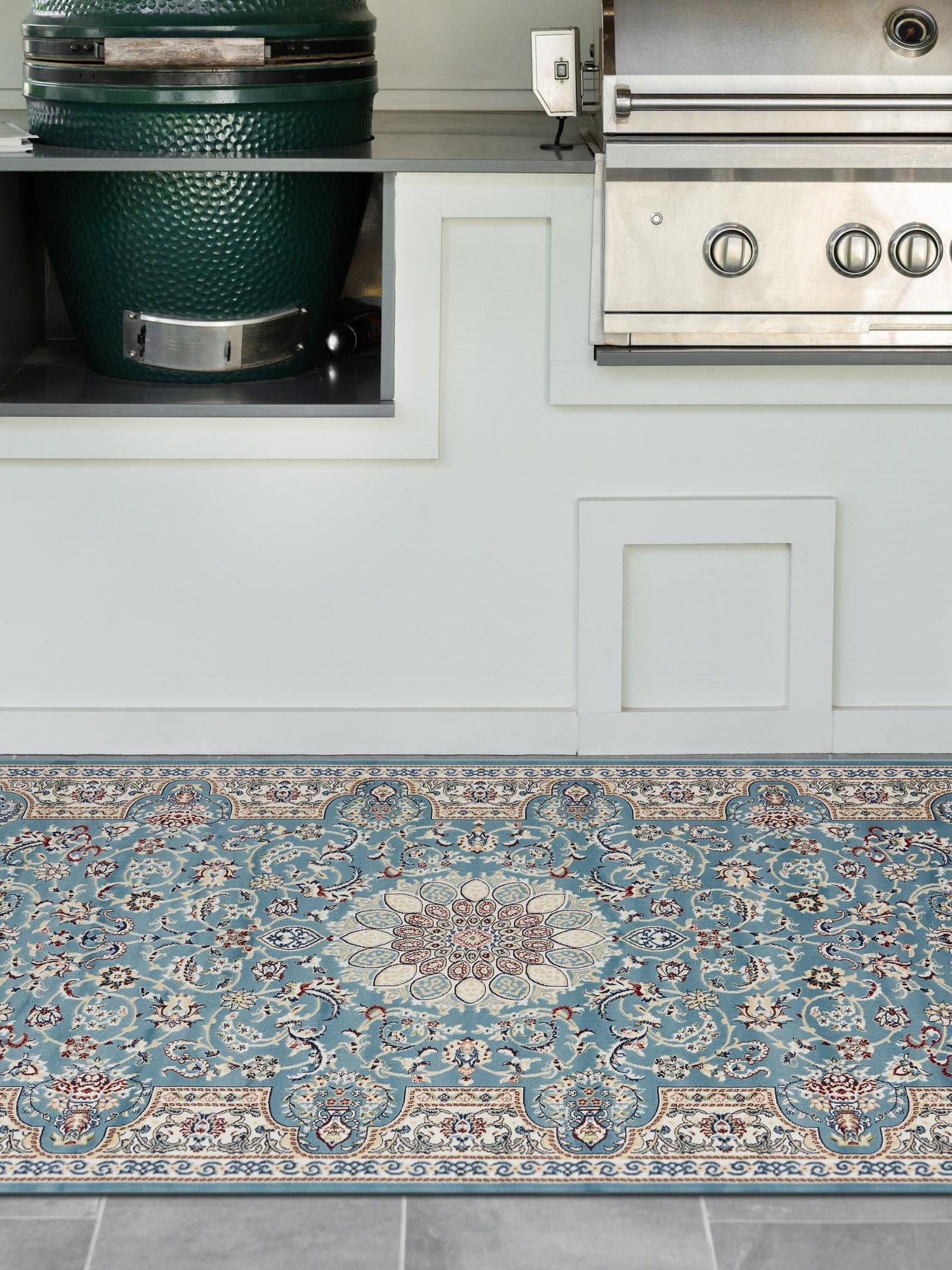 Blue 10' x 13' Narenj Rectangle Area Rug 85% Polypropylene & 15% Polyester Traditional Classic Carpet for Living, Dining, Bedrooms, Office for Sale at Rug Engine