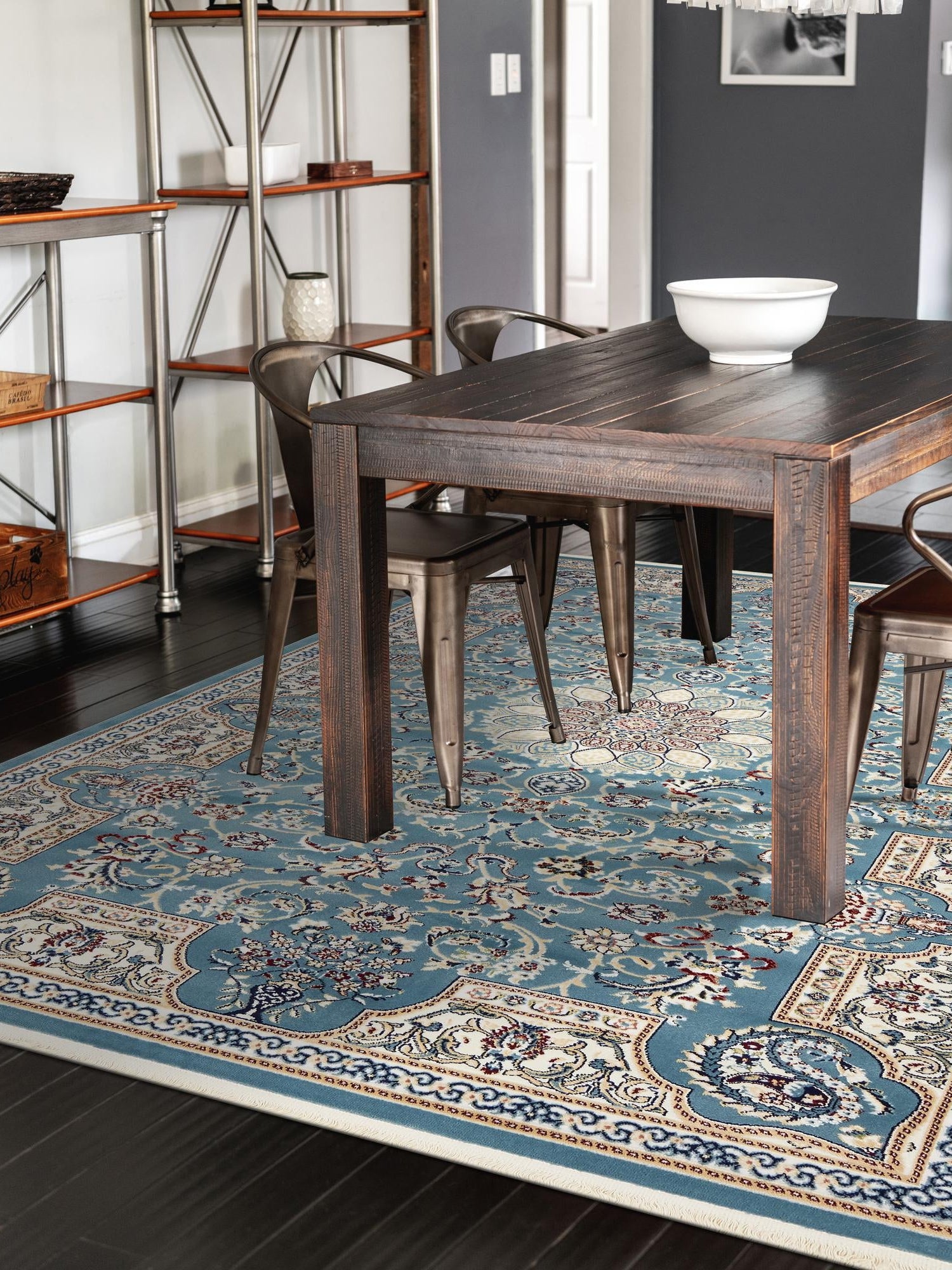Blue 3' 1 x 5' 3 Narenj Rectangle Area Rug 85% Polypropylene & 15% Polyester Traditional Classic Carpet for Living, Dining, Bedrooms, Office for Sale at Rug Engine