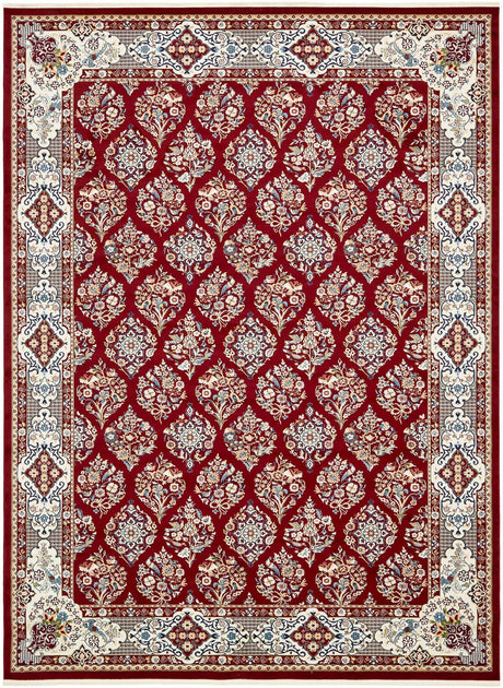 Burgundy 10' x 13' 1 Narenj Rectangle Area Rug 85% Polypropylene & 15% Polyester Traditional Classic Carpet for Living, Dining, Bedrooms, Office for Sale at Rug Engine