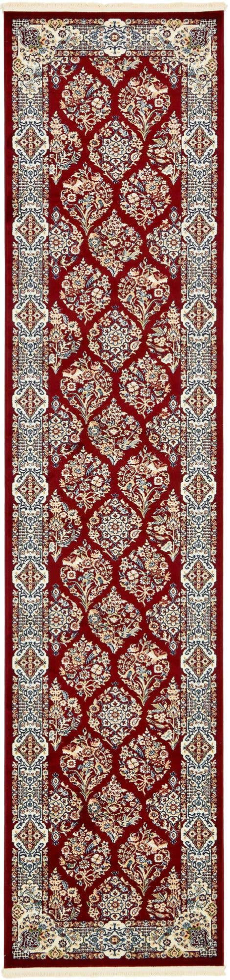 Burgundy 2' 11 x 13' 1 Narenj Runner Area Rug 85% Polypropylene & 15% Polyester Traditional Classic Carpet for Living, Dining, Bedrooms, Office for Sale at Rug Engine