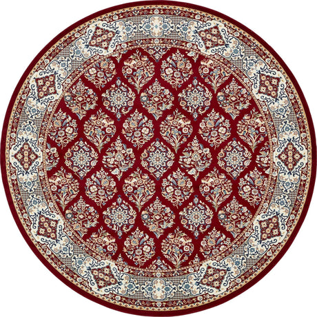 Burgundy 10' x 10' Narenj Round Area Rug 85% Polypropylene & 15% Polyester Traditional Classic Carpet for Living, Dining, Bedrooms, Office for Sale at Rug Engine