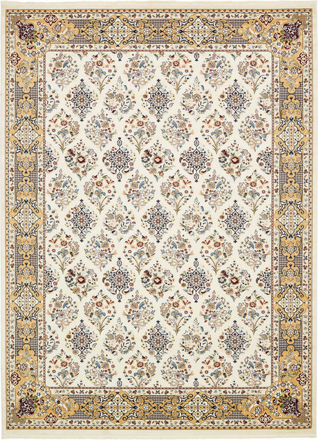 Ivory 10' x 13' 1 Narenj Rectangle Area Rug 85% Polypropylene & 15% Polyester Traditional Classic Carpet for Living, Dining, Bedrooms, Office for Sale at Rug Engine