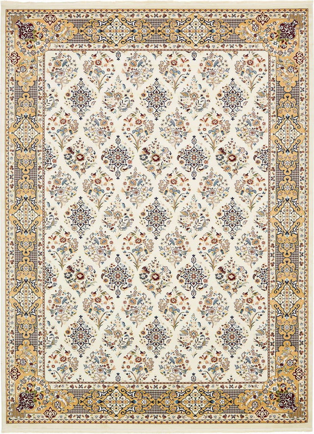 Ivory 10' x 13' 1 Narenj Rectangle Area Rug 85% Polypropylene & 15% Polyester Traditional Classic Carpet for Living, Dining, Bedrooms, Office for Sale at Rug Engine