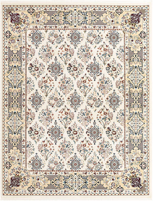 Ivory 8' x 10' Narenj Rectangle Area Rug 85% Polypropylene & 15% Polyester Traditional Classic Carpet for Living, Dining, Bedrooms, Office for Sale at Rug Engine