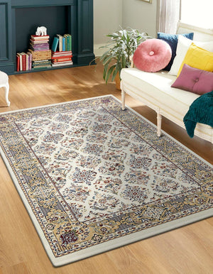 Ivory 10' x 13' 1 Narenj Rectangle Area Rug 85% Polypropylene & 15% Polyester Traditional Classic Carpet for Living, Dining, Bedrooms, Office for Sale at Rug Engine