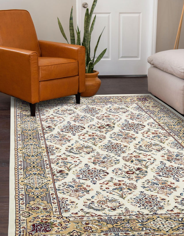 Ivory 10' x 13' 1 Narenj Rectangle Area Rug 85% Polypropylene & 15% Polyester Traditional Classic Carpet for Living, Dining, Bedrooms, Office for Sale at Rug Engine