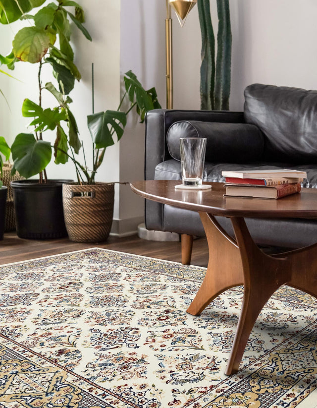 Ivory 10' x 13' 1 Narenj Rectangle Area Rug 85% Polypropylene & 15% Polyester Traditional Classic Carpet for Living, Dining, Bedrooms, Office for Sale at Rug Engine