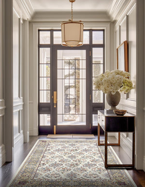 Ivory 8' x 10' Narenj Rectangle Area Rug 85% Polypropylene & 15% Polyester Traditional Classic Carpet for Living, Dining, Bedrooms, Office for Sale at Rug Engine