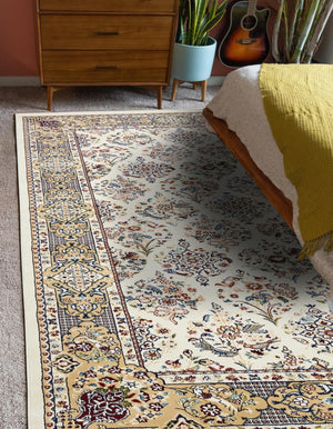 Ivory 10' x 13' 1 Narenj Rectangle Area Rug 85% Polypropylene & 15% Polyester Traditional Classic Carpet for Living, Dining, Bedrooms, Office for Sale at Rug Engine