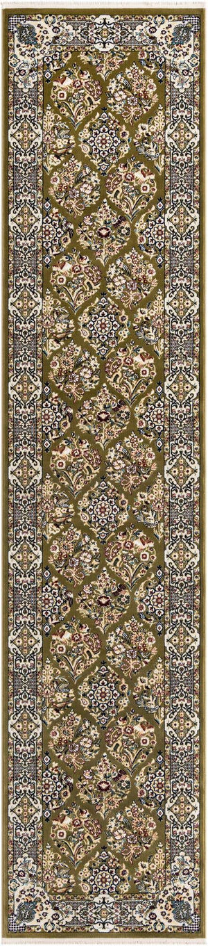 Green 3' x 13' 1 Narenj Runner Area Rug 85% Polypropylene & 15% Polyester Traditional Classic Carpet for Living, Dining, Bedrooms, Office for Sale at Rug Engine