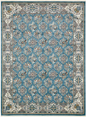 Blue 10' x 13' 1 Narenj Rectangle Area Rug 85% Polypropylene & 15% Polyester Traditional Classic Carpet for Living, Dining, Bedrooms, Office for Sale at Rug Engine