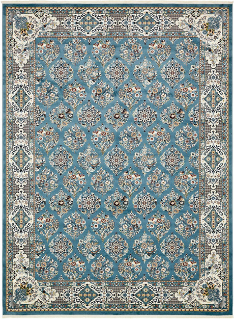 Blue 10' x 13' 1 Narenj Rectangle Area Rug 85% Polypropylene & 15% Polyester Traditional Classic Carpet for Living, Dining, Bedrooms, Office for Sale at Rug Engine