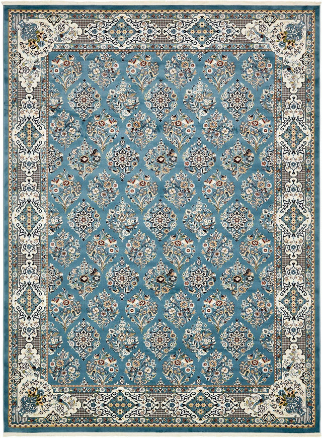 Blue 10' x 13' 1 Narenj Rectangle Area Rug 85% Polypropylene & 15% Polyester Traditional Classic Carpet for Living, Dining, Bedrooms, Office for Sale at Rug Engine