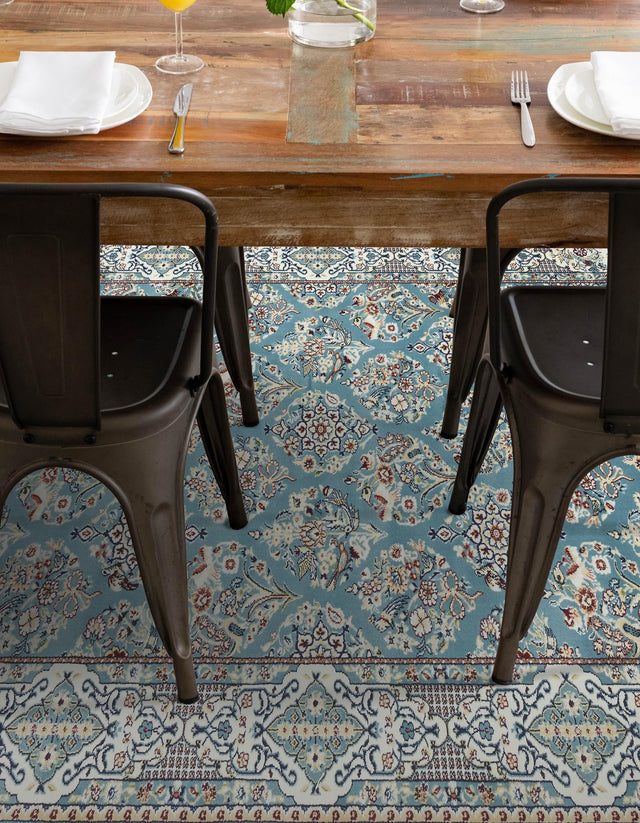 Blue 10' x 13' 1 Narenj Rectangle Area Rug 85% Polypropylene & 15% Polyester Traditional Classic Carpet for Living, Dining, Bedrooms, Office for Sale at Rug Engine