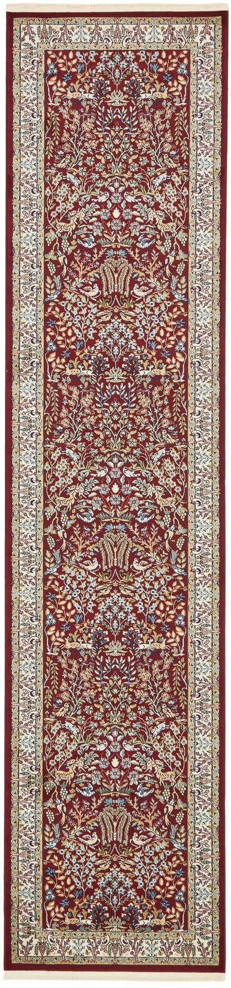Burgundy 2' 11 x 13' 1 Narenj Runner Area Rug 85% Polypropylene & 15% Polyester Traditional Classic Carpet for Living, Dining, Bedrooms, Office for Sale at Rug Engine