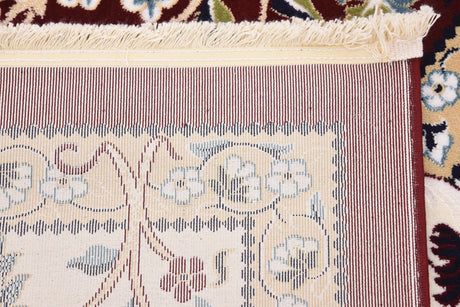 Burgundy 7' 10 x 10' Narenj Rectangle Area Rug 85% Polypropylene & 15% Polyester Traditional Classic Carpet for Living, Dining, Bedrooms, Office for Sale at Rug Engine