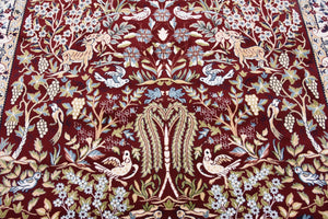 Burgundy 7' 10 x 10' Narenj Rectangle Area Rug 85% Polypropylene & 15% Polyester Traditional Classic Carpet for Living, Dining, Bedrooms, Office for Sale at Rug Engine