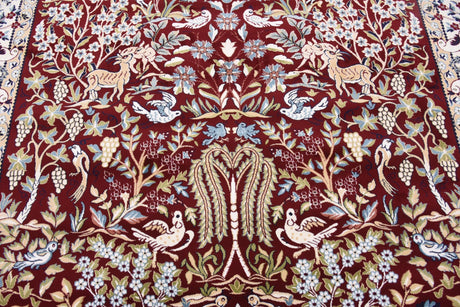 Burgundy 7' 10 x 10' Narenj Rectangle Area Rug 85% Polypropylene & 15% Polyester Traditional Classic Carpet for Living, Dining, Bedrooms, Office for Sale at Rug Engine