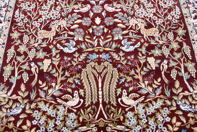 Burgundy 7' 10 x 10' Narenj Rectangle Area Rug 85% Polypropylene & 15% Polyester Traditional Classic Carpet for Living, Dining, Bedrooms, Office for Sale at Rug Engine