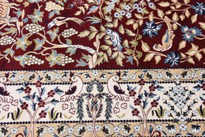 Burgundy 7' 10 x 10' Narenj Rectangle Area Rug 85% Polypropylene & 15% Polyester Traditional Classic Carpet for Living, Dining, Bedrooms, Office for Sale at Rug Engine