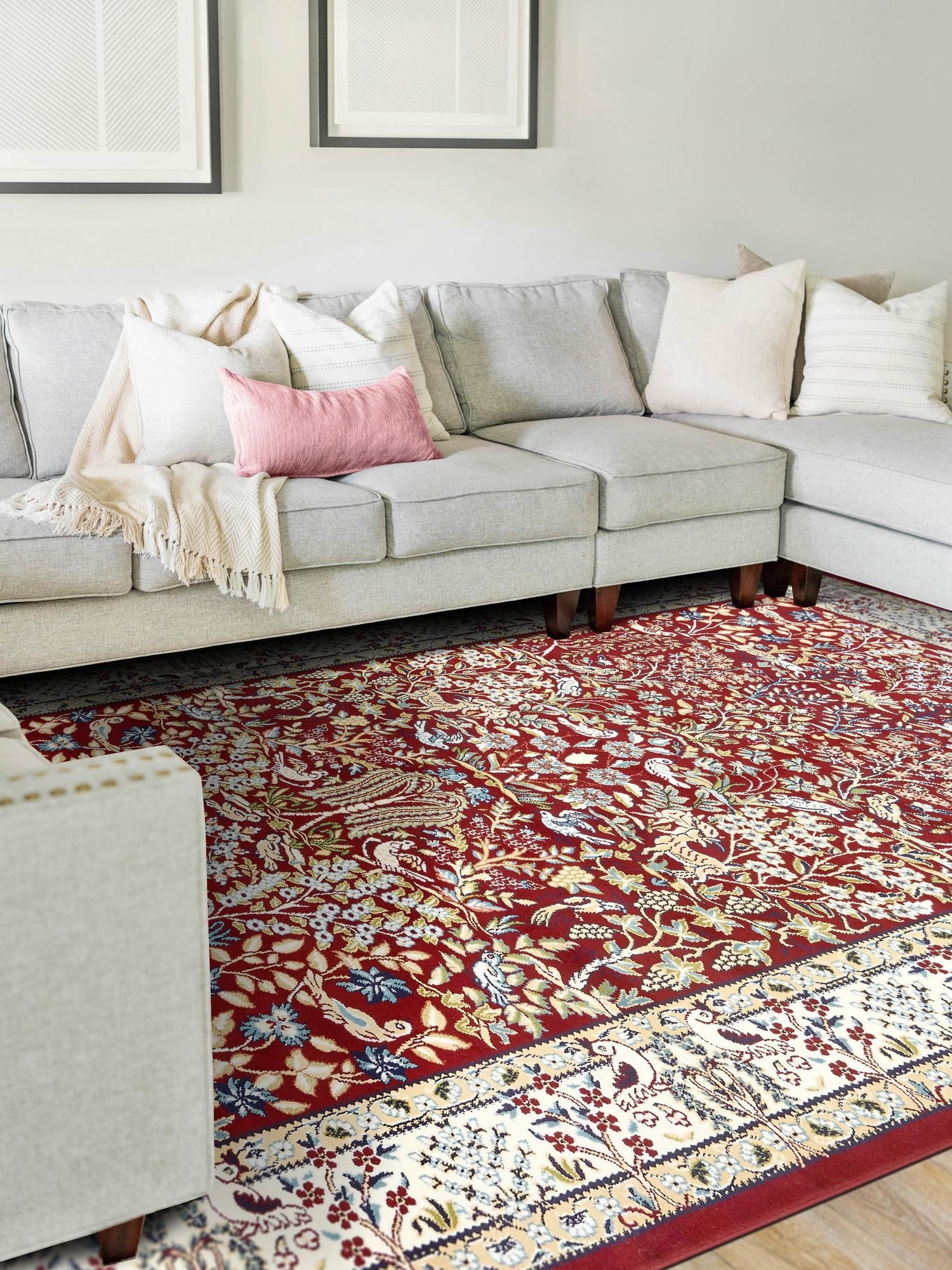 Burgundy 3' 1 x 5' 3 Narenj Rectangle Area Rug 85% Polypropylene & 15% Polyester Traditional Classic Carpet for Living, Dining, Bedrooms, Office for Sale at Rug Engine